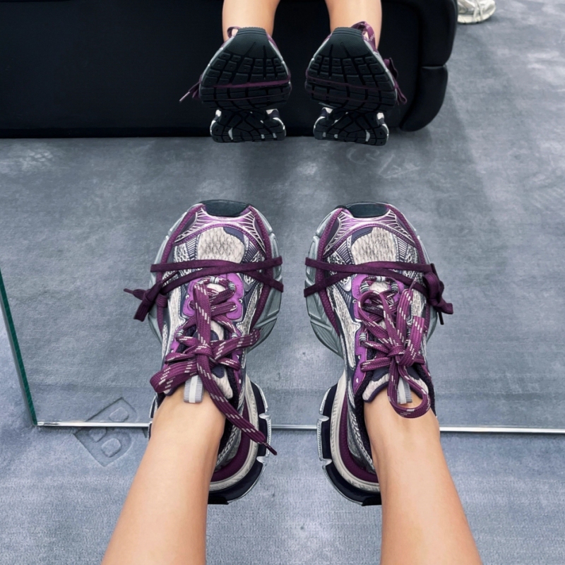 Purple Heavy-Duty Dad Sneakers for Women, Internet Celebrity Hot Trend, 2025 Autumn New Thick-Soled Versatile Retro Distressed Sneakers, Trendy