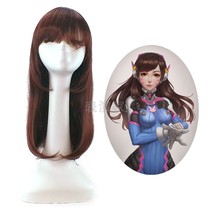 Blizzard Game Watch Pioneer D VA Dva Song Hanna Daily Red Brown Cosplay Wig Spot