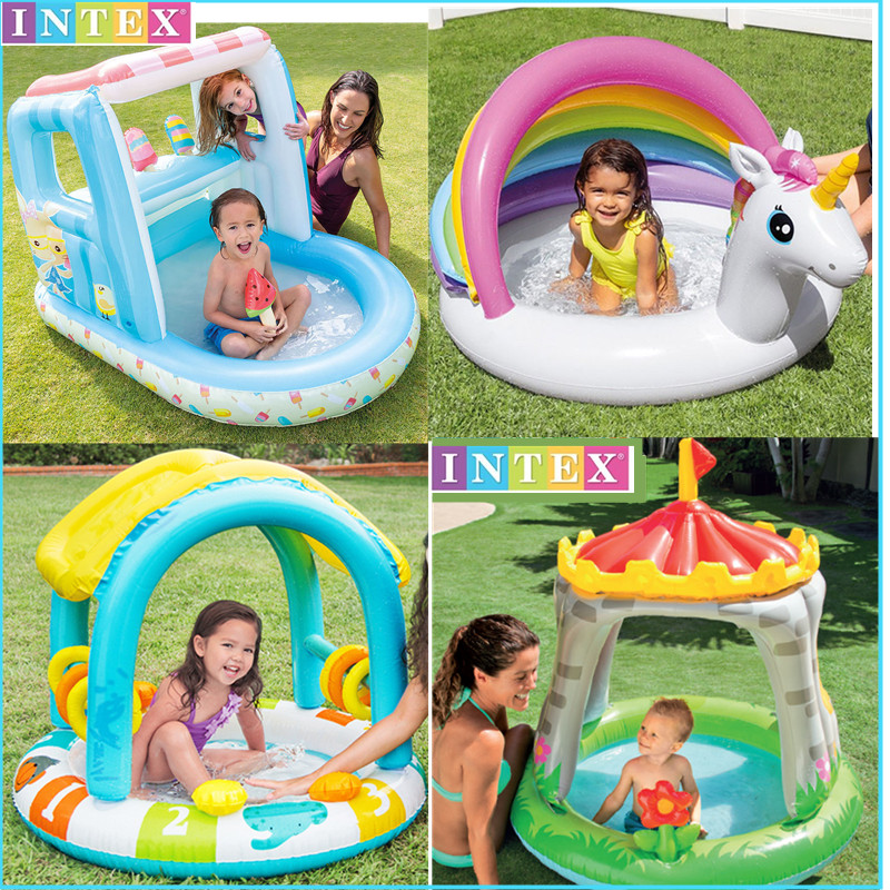INTEX children's swimming pool tub sand pool ocean ball pool water shade floating bed boat home inflatable paddling pool