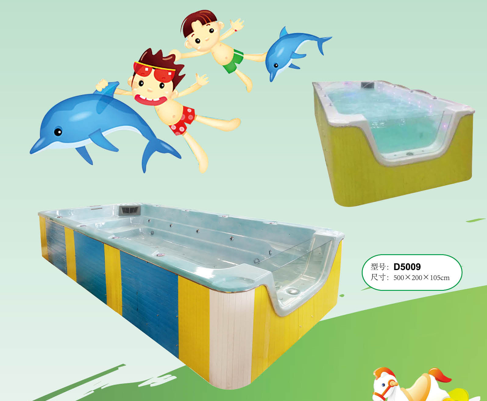 Deluxe Children's Swimming Pool Imported Acrylic Pool Manufacturer Direct Selling Single-Side Transparent Children's One-Side Swimming Pool