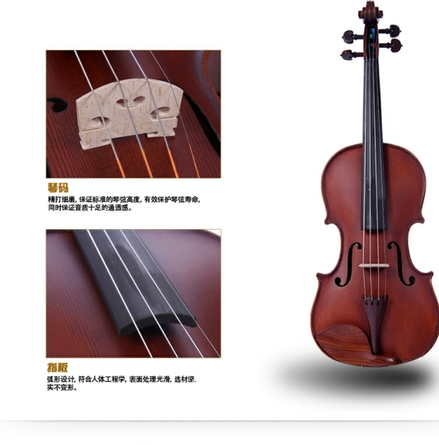 Lark đầy đủ mẫu hổ thủ công treo sườn gỗ cánh gà gỗ trưởng thành thử nghiệm đàn violin cao cấp BLV2112 - Nhạc cụ phương Tây