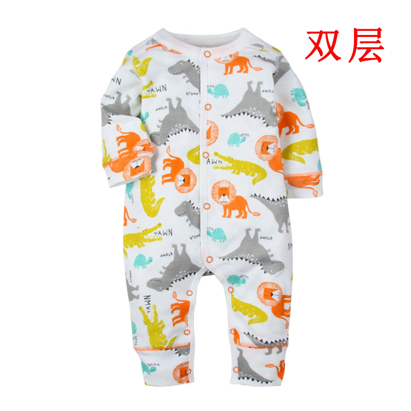 Cotton dài tay cho bé sơ sinh mùa thu và mùa đông Đồ ngủ hai lớp nam và nữ bexinhshop shop