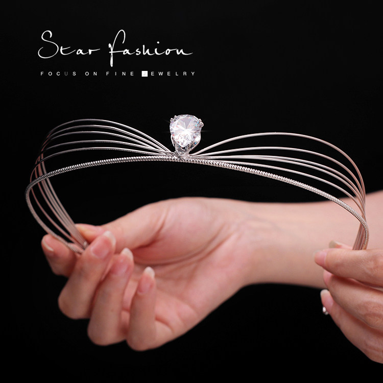 Herben Retro Minimalist Fashion Bridal Head Accessories Crown Royal Crown Wedding Dress Code Bride's head Crown Photo Gallery Hair