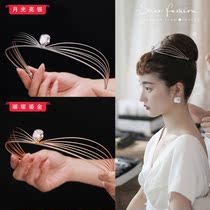 Hepburn Retro Simple Fashion Bride Headdress Crown Crown Wedding Dress Jewelry French Bride Crown Photo Studio Hair Accessories