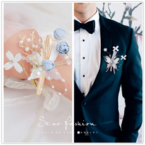 Ins Super Fairy Sweet Dream Blue Wedding Ceremony Korean Butterfly Bride Wrist Flower Mori Bridesmaids Sisters Bracelet
