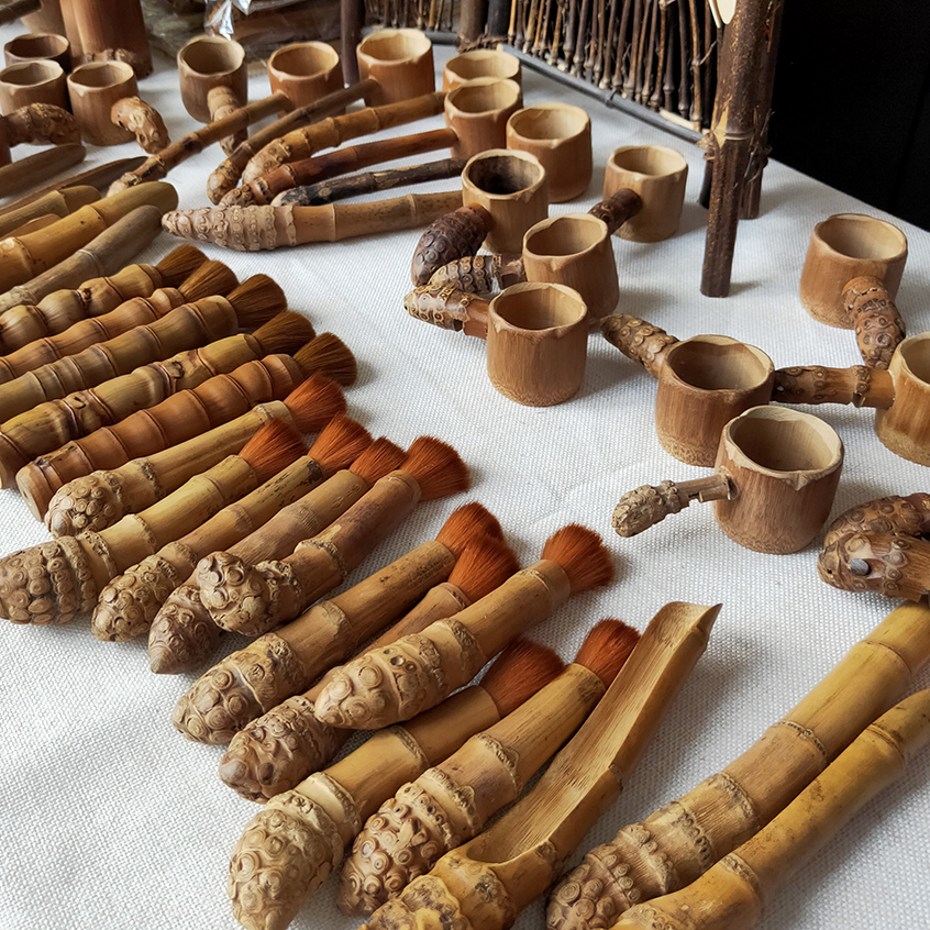 Japanese old bamboo root tea leak handmade bamboo tea is long handle water spoon tea set raising pot brush tea clip tea ceremony spare parts