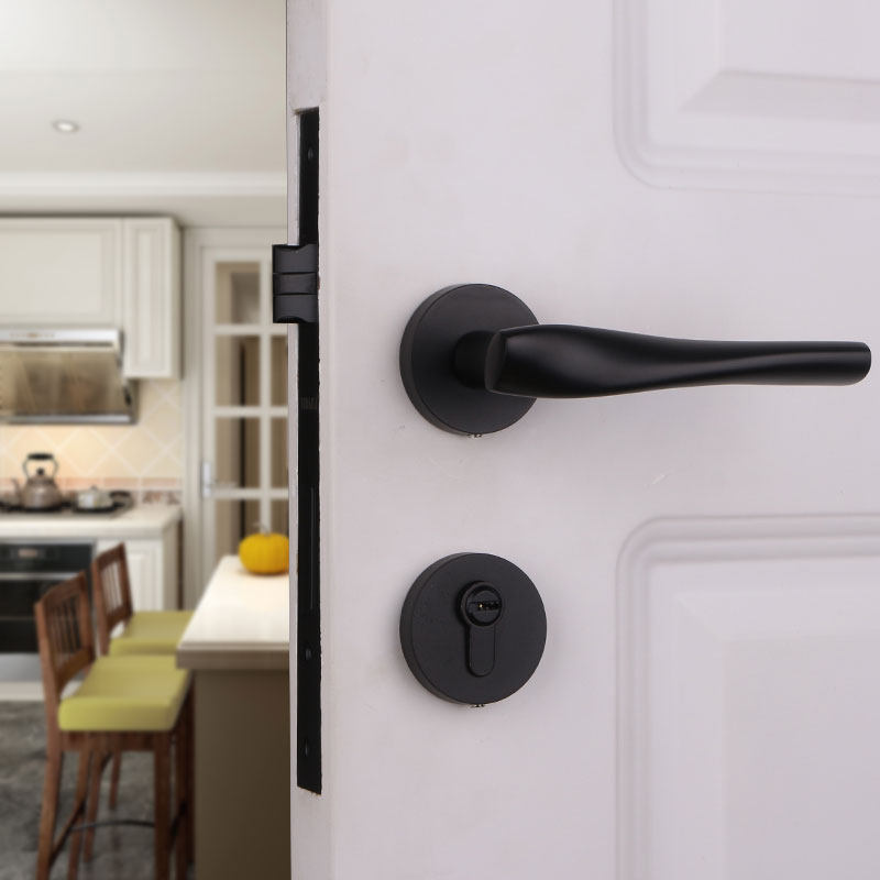 Yibili indoor bedroom door lock black room lock household general-purpose split shut door lock