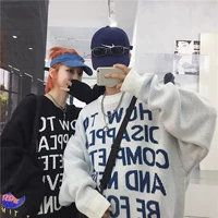 Mùa thu phiên bản Hàn Quốc của ulzzang Harajuku BF đường phố retro lỏng lẻo cổ tròn áo len thư áo len nam và nữ đồ công sở nữ