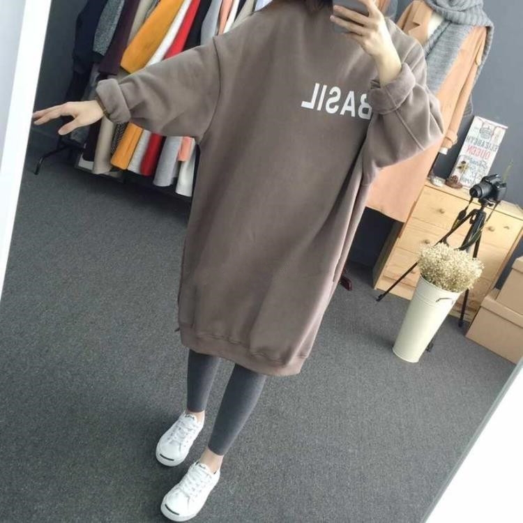 Mùa thu và mùa đông lỏng lẻo kích thước lớn áo len cotton đồ ngủ phụ nữ tay áo dài phần cộng với nhung dày ấm chia tách ngã ba đêm phục vụ nhà mùa xuân váy ngủ