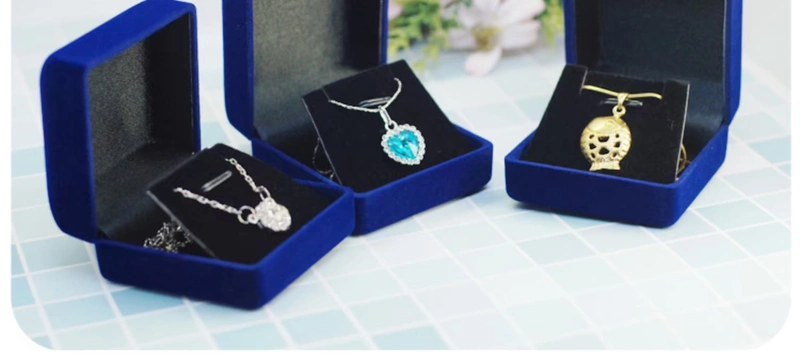 Đổ xô Huy hiệu kỷ niệm Hộp huy chương Mặt dây chuyền Vòng cổ Trâm cài Hoa tai Trang sức Hộp trang sức hình vuông Có thể tùy chỉnh R039 Màu xanh - Trâm cài