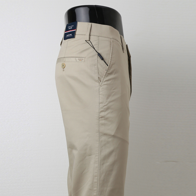 Men's Casual Pants Made from Original Export Surplus Cotton, Summer Thin Style, Pure Cotton, Loose Straight-Leg, Solid Color Business Dress Pants, Men's Long Pants