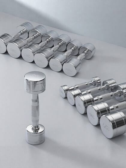 Pure Steel Electroplated Dumbbells 1.0-11kg Set with Dumbbell Rack for Personal Training, Yoga, Men and Women, Home Gym Dumbbells