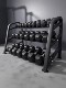 New Hexagonal Rubber-Coated Fixed Dumbbells for Men, Commercial Three-Layer Ten-Piece Dumbbell Rack Set for Personal Training and Strength Fitness