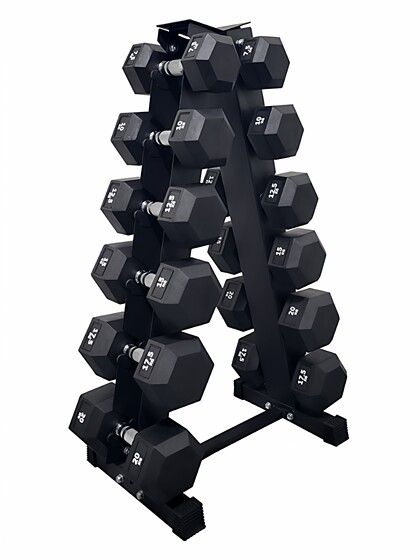New Hexagonal Rubber-Coated Fixed Dumbbells for Men, a Set of Commercial Dumbbell Rack Sets for Home Personal Training and Strength Fitness