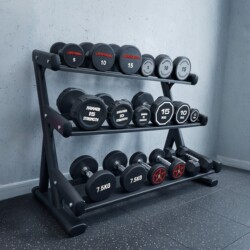 Round-Head Ten-Sided Hexagonal Fixed Commercial Dumbbell Rack Set for Men's Home Gym Dumbbells