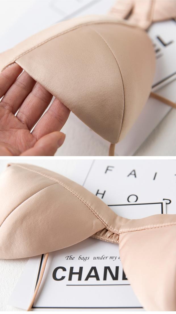 Áo crop top siêu mỏng quai mảnh chống đi đoạn ngắn không có vòng thép gợi cảm làm đẹp trên đồ lót quấn ngực nữ ao nguc
