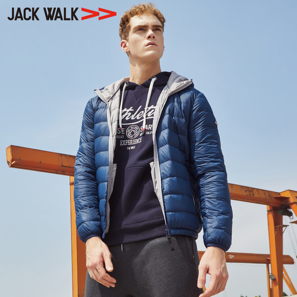 拉夏贝尔旗下 Jack Walk 男式连帽轻薄羽绒服 天猫优惠券折后￥169包邮（￥379-210）3色