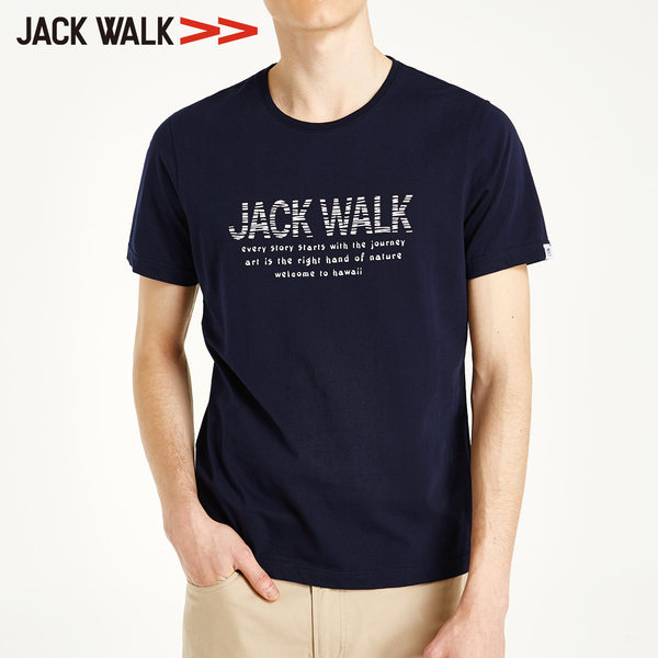 拉夏贝尔旗下 Jack Walk 纯棉 男式短袖T恤*3件 下单折后¥88.2包邮(3件6折) 多款可选