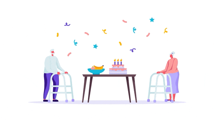 图片[6]-MG卡通人物角色扁平插画动画老人生日关怀养老院AE源文件模板素材-cg男孩