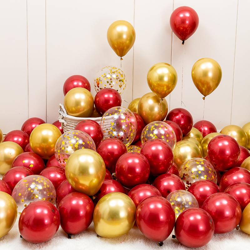 Wedding Wedding Balloons Thickened Explosion Proof Wedding Room Decoration Scene Placement Birthday Balloons Wedding Romantic Gems Red