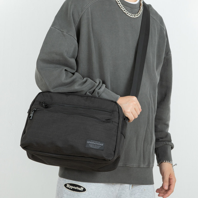 Han Edition Leisure Large Capacity Canvas Single Shoulder Bag Men's Cross Section Mailbag Fashion Trend Multi-Barrier Women's Diagonal Satchel-Taobao