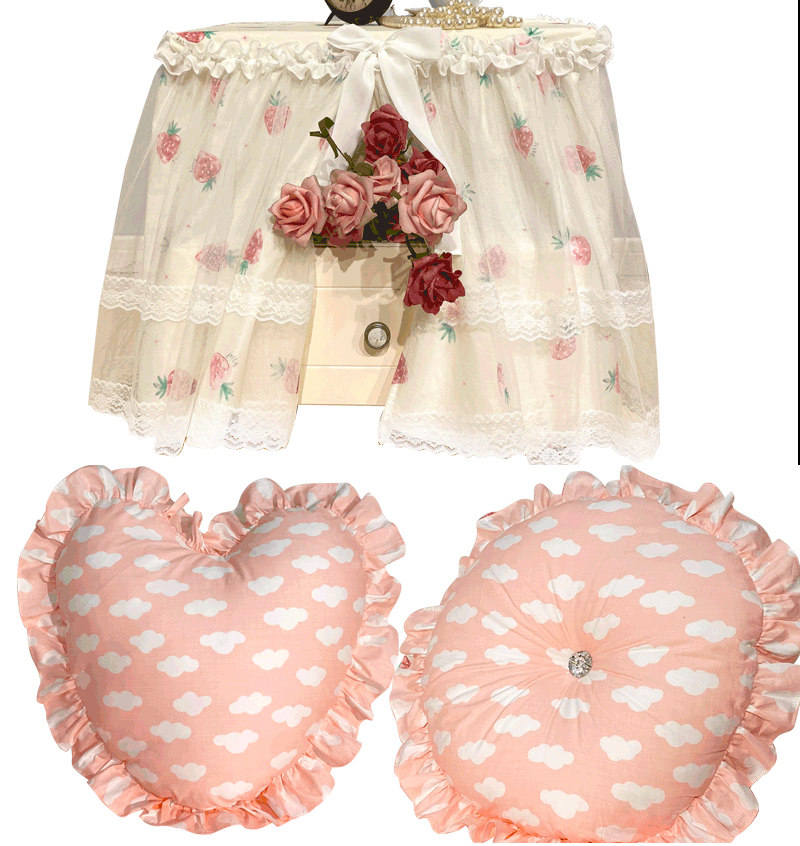 Good dream and sweet strawberry accessories with pillow caring pillow and pumpkin pillow