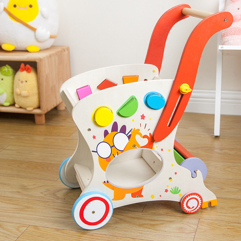 Baby push toddler toy children's multifunctional home anti-fall children's wooden early education scooter walker