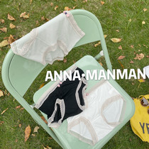 4 strips of fried chicken soft ~ Modale cotton mid-waist butterfly knot lace side close-fitting ladys underwear