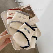 3 strips of Korean wind chic brief about lukewarm wind banged on edge pure cotton antibacterial low waist No-mark lady Triangle underpants