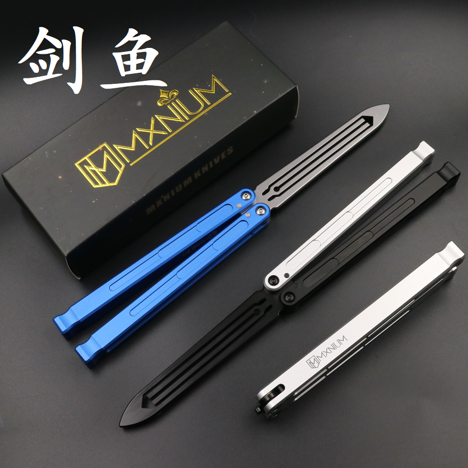 Sky arrow, swordfish, Ford tuning fork blade, one 6-series aluminum handle, bushing structure, butterfly knife practice knife without edge