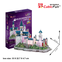 Le Cube 3D puzzle paper model LED lighting German New Swan Castle New Year gift