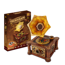 Le Cube three-dimensional puzzle paper set up 3D puzzle block retro phonograph P665H childrens educational toy