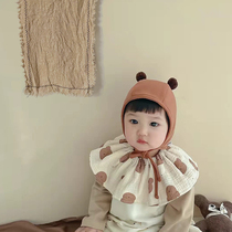 ins wind baby saliva towel tie newborn soft cotton 6 months bear scarf fake collar baby bib pocket