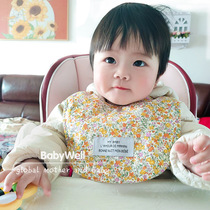 Korean ins wind baby saliva towel broken flower cute foreign version bib small fresh baby cotton waterproof bib