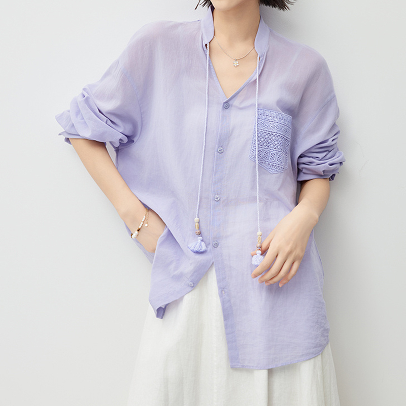 [in Stock] Florida Summer Lace Blouse - Artistic and Romantic ~ V-Neck Lace Embroidered Shirt for Women in Summer
