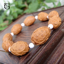 Special hand carved olive core single seed nine Lotus Lotus beads DIY hand string Buddha beads mobile phone chain women accessories scattered beads