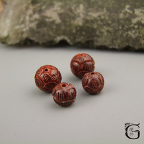 Special G accessories Indian small leaf red sandalwood carved lotus beads DIY bracelet necklace beaded beads