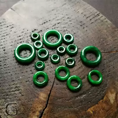 Promotion (G accessories) natural jade dry green iron dragon ring ring bead DIY necklace earring accessories