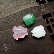 Promotion Natural Xinjiang Hetian Jade mouth fish pendant DIY bracelet earrings White Jade Dongling jade powder chalcedony