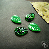 Special offer (G accessories)Ancient lights glass imitation jade leaves DIY FEMALE beaded bracelet earrings Hairpin accessories