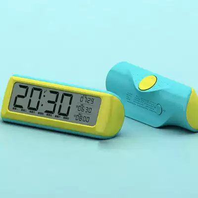 Simple creative student electronic alarm clock LCD digital snooze working day alarm clock temperature display bedside clock
