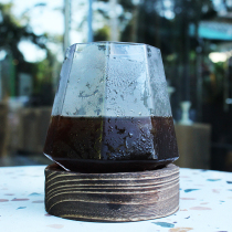 Bomlus with wooden wine glass Whiskey glass net black tea cup ins creative handmade non-inverted red wine glass