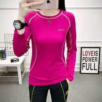 2021 spring women outdoor sports round neck long sleeve quick-drying clothes quick-drying hiking T-shirt sweat and breathable