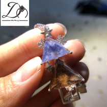 Big dream crystal natural blue hair crystal blue line stone Ghost multi-treasure single bead design inlaid private custom live link