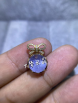 Big dream crystal natural blue line stone Blue hair crystal original design 18k gold diamond inlaid wild clavicle chain