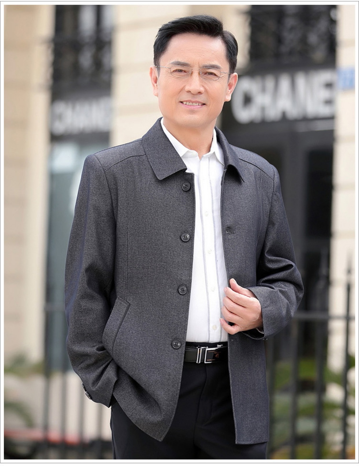 Áo khoác nam nam mùa xuân và mùa thu trung niên áo khoác nam áo khoác nam trung niên mùa thu áo khoác mỏng áo trung niên