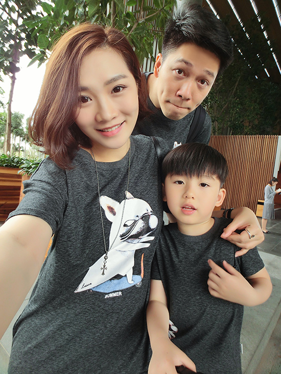 LUSON cha mẹ và con bé lỏng lẻo và thoải mái rơi vai T-shirt mùa hè gia đình mới của ba gia đình được trang bị mẹ và con