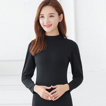 Half-height collar autumn clothes woman single piece blouse pure cotton wool sweatshirt full cotton Elderly thin undershirt Warm Underwear
