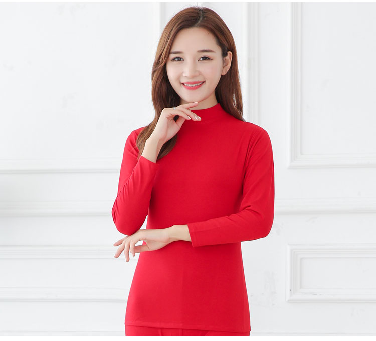 Quần áo mùa thu cổ cao của phụ nữ áo đơn cotton cotton áo len cotton giữa và tuổi già mỏng đồ lót nhiệt đáy quần áo giữ nhiệt nam