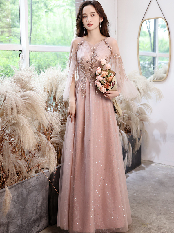 Evening Dress for Women, Elegant Banquet High-End Thank-You Party Dress, Toast Dress, Bridesmaid Chorus Summer Evening Gown, Hostess L